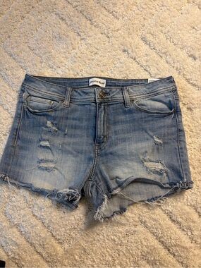 Studio Light Blue Distressed Denim Shorts